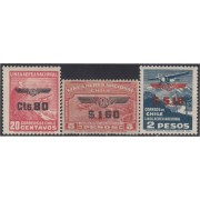 Chile A- 50/52 1940 Puerto Aéreo Los Cerrillos Timbres de 1931 Avionetas MH Chile A- 50/52 1940 Puerto Aéreo Los Cerrillos Timbres de 1931 Avionetas MH