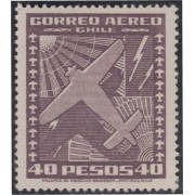 Chile A- 103A 1944/54 Tipos de 1934-38 Sin filigrane Avión MH