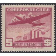 Chile A- 88 1942/46 Serie antigua sin Filigrane Avión MH