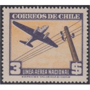 Chile A- 86 1942/46 Serie antigua sin Filigrane Avión MH