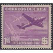 Chile A- 84 1942/46 Serie antigua sin Filigrane Avión MH