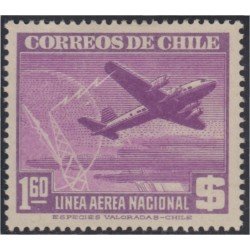 Chile A- 84 1942/46 Serie antigua sin Filigrane Avión MH Chile A- 84 1942/46 Serie antigua sin Filigrane Avión MH