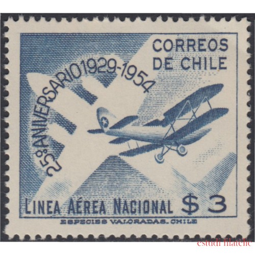 Chile A- 156 1954 25º Aniversario de la Línea Aérea Nacional MH