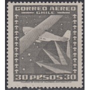 Chile A- 154 1953/54 Timbre de 1934-38 sin filigrane Avión MH