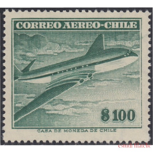 Chile A- 160 1955/60 Serie antigua Grabados Avión MNH