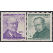 Chile A- 223/24 1965 Enrique Molina y Monseñor Carlos Casanueva MNH