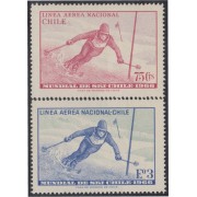 Chile A- 232/33 1966 Campeonato mundial de Ski MNH