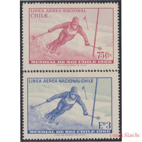 Chile A- 232/33 1966 Campeonato mundial de Ski MNH