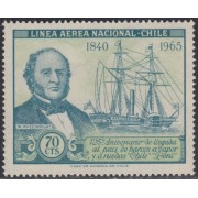 Chile A- 231 1966 125º Aniversario de llegada al país de barcos a vapor W. Wheelwright MNH
