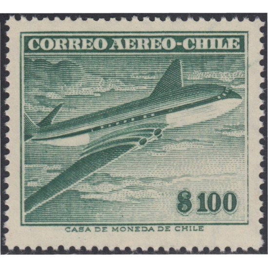 Chile A- 160 1955/60 Serie antigua Grabados Avión MH Chile A- 160 1955/60 Serie antigua Grabados Avión MH