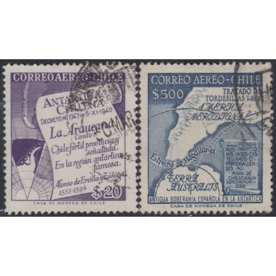Chile A- 176/77 1958 Antártica Chilena usado Chile A- 176/77 1958 Antártica Chilena usado