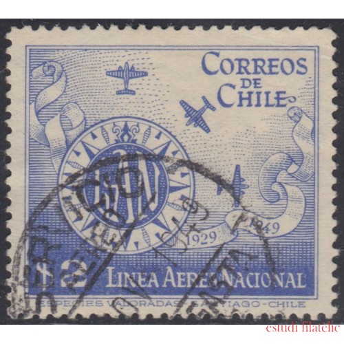 Chile A- 122 1949 20º Aniversario de la Línea Aérea Nacional usado