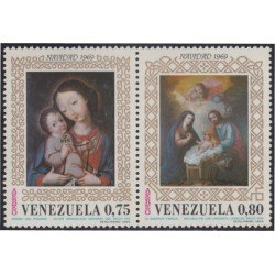 Venezuela A- 978/79 1970 Navidad La Sagrada Familia MNH Venezuela A- 978/79 1970 Navidad La Sagrada Familia MNH