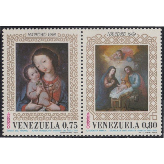 Venezuela A- 978/79 1970 Navidad La Sagrada Familia MNH Venezuela A- 978/79 1970 Navidad La Sagrada Familia MNH