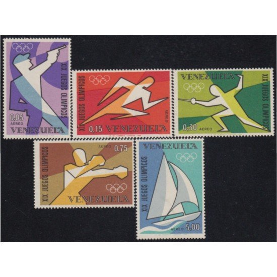 BA2/DEP4 Venezuela A- 951/55 1968 Juegos olímpicos de México MNH BA2/DEP4 Venezuela A- 951/55 1968 Juegos olímpicos de México MNH