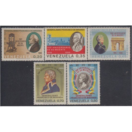 Venezuela A- 942/46 1968 Generalísimo Francisco de Miranda MNH Venezuela A- 942/46 1968 Generalísimo Francisco de Miranda MNH