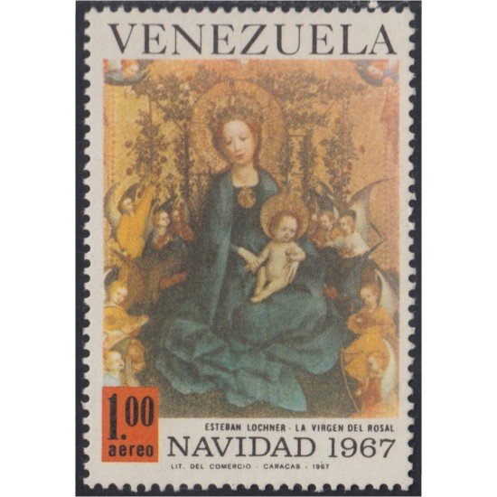 Venezuela A- 928 1967 Navidad La Virgen del Rosal MNH Venezuela A- 928 1967 Navidad La Virgen del Rosal MNH
