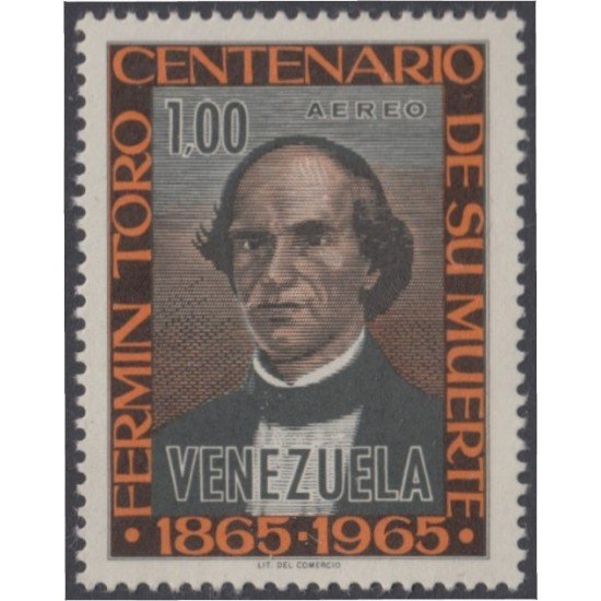 Venezuela A- 871 1965 Fermín Toro Centenario de su Muerte MNH Venezuela A- 871 1965 Fermín Toro Centenario de su Muerte MNH
