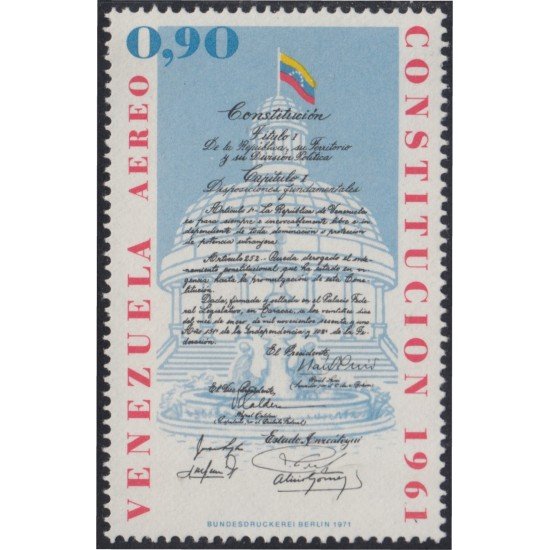 Venezuela A- 1021 1971 Constitución de 1961 MNH Venezuela A- 1021 1971 Constitución de 1961 MNH
