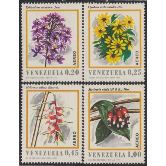 Venezuela A- 1007/10 1970 Flores indígenas Flowers MNH Venezuela A- 1007/10 1970 Flores indígenas Flowers MNH