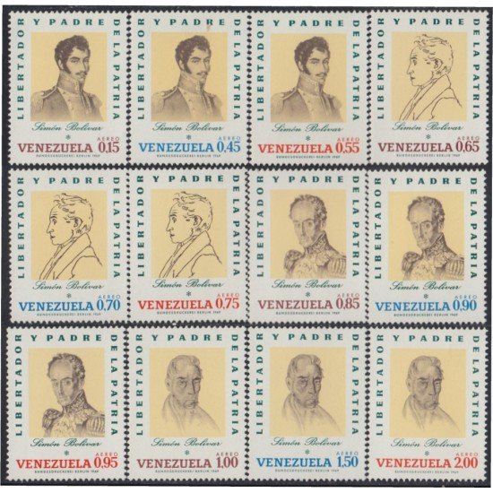 Venezuela A- 980/91 1970 Simón Bolivar MNH Venezuela A- 980/91 1970 Simón Bolivar MNH