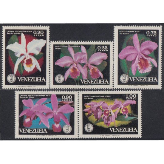 Venezuela A- 1016/20 1971 Orquídeas Flores Flowers MH Venezuela A- 1016/20 1971 Orquídeas Flores Flowers MH
