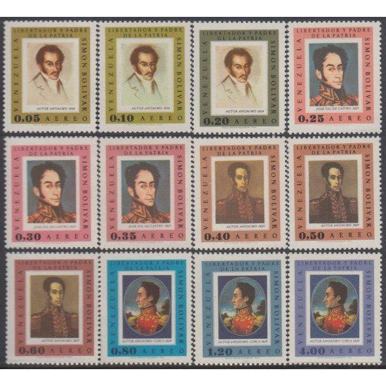 Venezuela  A- 929/40 1967 Simón Bolívar MH