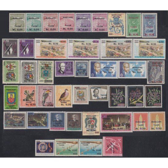 Venezuela A- 814/57 1965 Sellos de 1947-64 Resellado fa MH Venezuela A- 814/57 1965 Sellos de 1947-64 Resellado fa MH