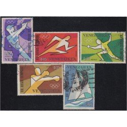 Venezuela A- 951/55 1968 Juegos olímpicos de México usados Venezuela A- 951/55 1968 Juegos olímpicos de México usados