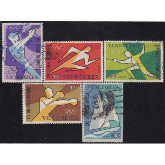 Venezuela  A- 951/55 1968 Juegos olímpicos de México usados