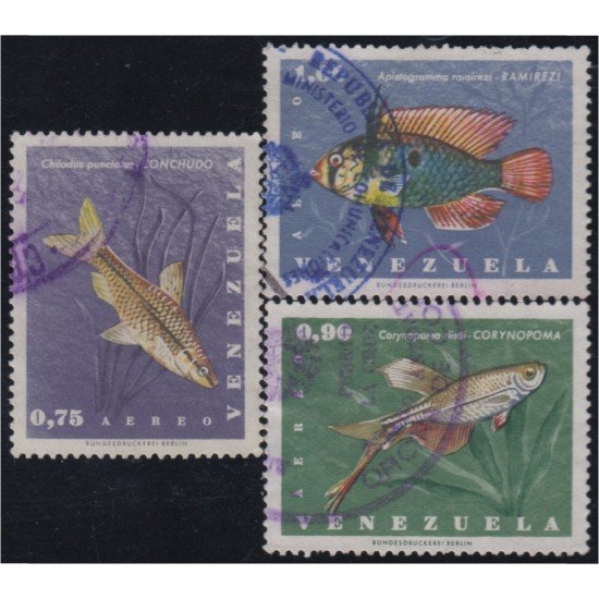 Venezuela  A- 891/93 1966 Fauna Peces Fishes usados