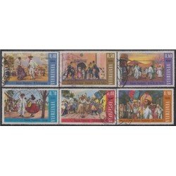 Venezuela A- 879/84 1966 Danzas populares venezolanas usados Venezuela A- 879/84 1966 Danzas populares venezolanas usados