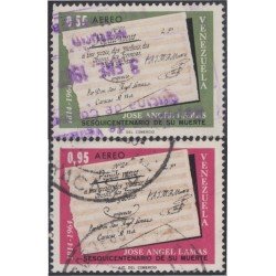 Venezuela A- 877/78 1966 Escritor José Ángel Lamas usados Venezuela A- 877/78 1966 Escritor José Ángel Lamas usados