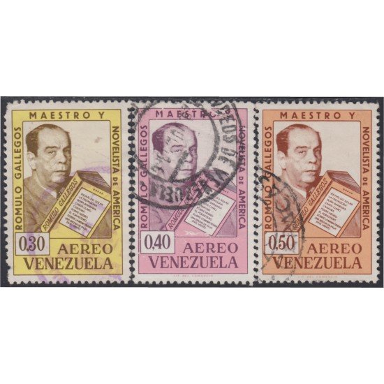 Venezuela A- 810/12 1964 Rómulo Gallegos usados Venezuela A- 810/12 1964 Rómulo Gallegos usados