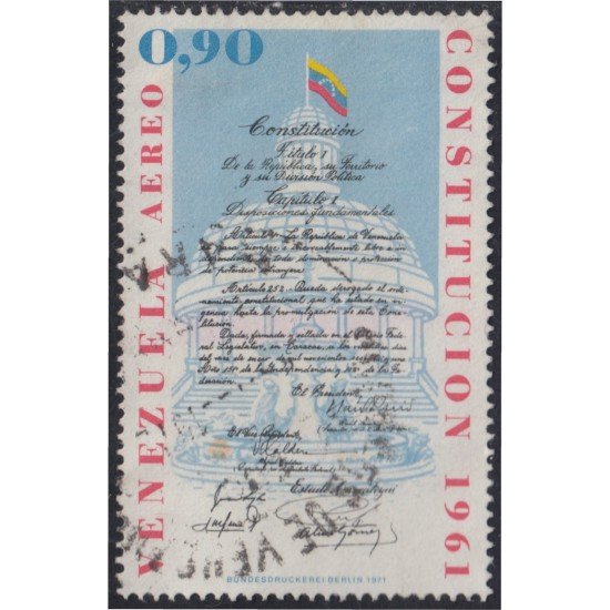 Venezuela A- 1021 1971 Constitución de 1961 usados Venezuela A- 1021 1971 Constitución de 1961 usados
