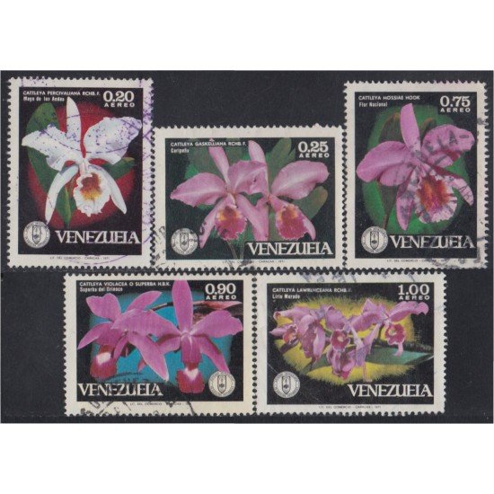 Venezuela A- 1016/20 1971 Orquídeas Flores Flowers usados Venezuela A- 1016/20 1971 Orquídeas Flores Flowers usados