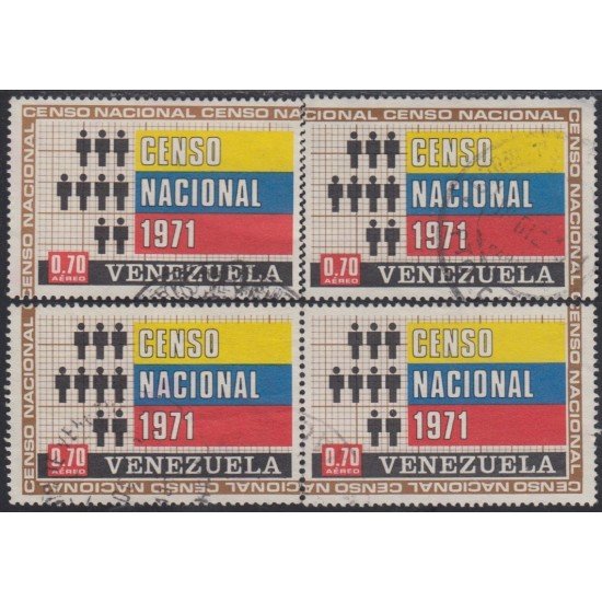 Venezuela A- 1012/15 1971 Censo Nacional usados Venezuela A- 1012/15 1971 Censo Nacional usados
