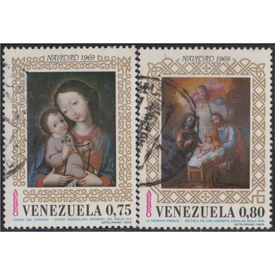Venezuela A- 978/79 Navidad La Sagrada Familia usados Venezuela A- 978/79 Navidad La Sagrada Familia usados