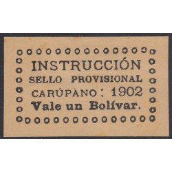Venezuela Fiscales postales 92A 1902 Instrucción Sello provisional Carúpano MH Venezuela Fiscales postales 92A 1902 Instrucción Sello provisional Carúpano MH