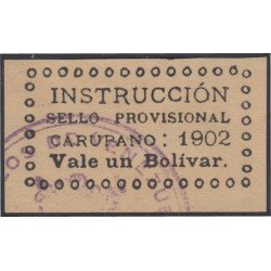 Venezuela Fiscales postales 92A 1902 Instrucción Sello prov. Carúpano usados Venezuela Fiscales postales 92A 1902 Instrucción Sello prov. Carúpano usados