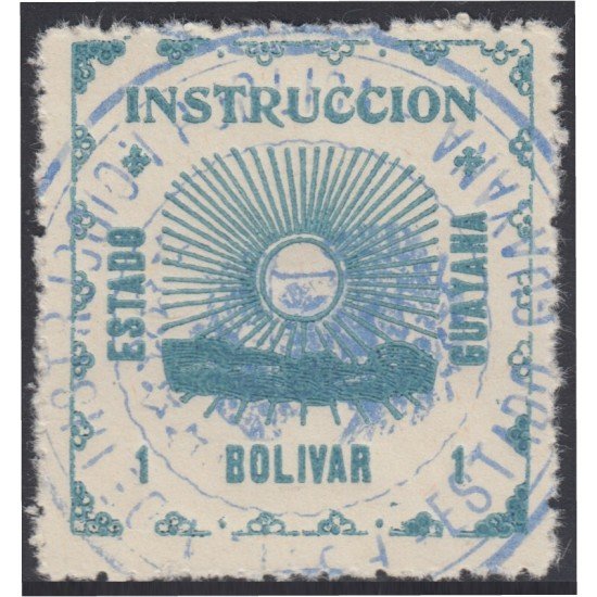 Venezuela Fiscales postales 94 1903 Instrucción Estado Guayana usados Venezuela Fiscales postales 94 1903 Instrucción Estado Guayana usados