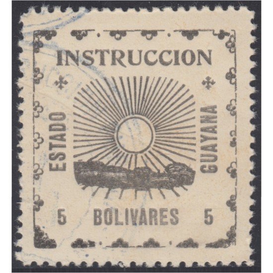 Venezuela Fiscales postales 97 1903 Instrucción Estado Guayana usados Venezuela Fiscales postales 97 1903 Instrucción Estado Guayana usados