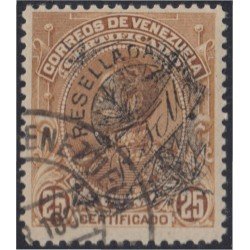 Venezuela Letras Recomendadas 1 1899 Simón Bolívar RESELLADO usados Venezuela Letras Recomendadas 1 1899 Simón Bolívar RESELLADO usados
