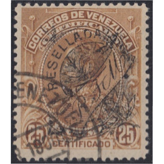 Venezuela Letras Recomendadas 1 1899 Simón Bolívar RESELLADO usados