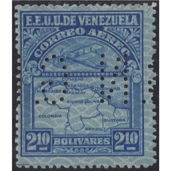 Venezuela Servicio Oficial 31 1931/44 Sello correo aéreo con perforación GN MNH