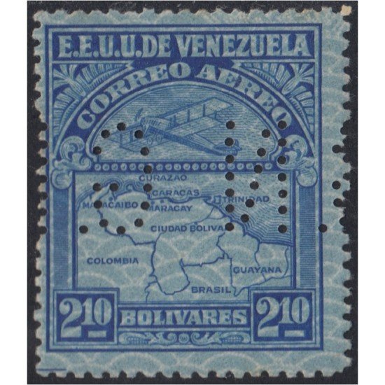 Venezuela Servicio Oficial 31 1931/44 Sello correo aéreo con perforación GN MH Venezuela Servicio Oficial 31 1931/44 Sello correo aéreo con perforación GN MH
