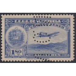 Venezuela Servicio Oficial 75 1931/44 Sello correo aéreo con perforación GN MNH