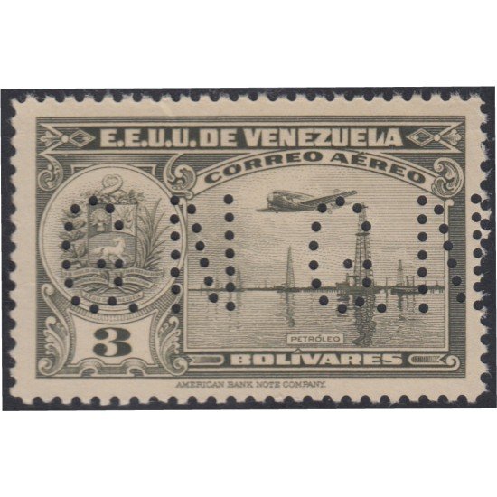 Venezuela Servicio Oficial 101 1931/44 Sello correo aéreo con perforación GN MNH