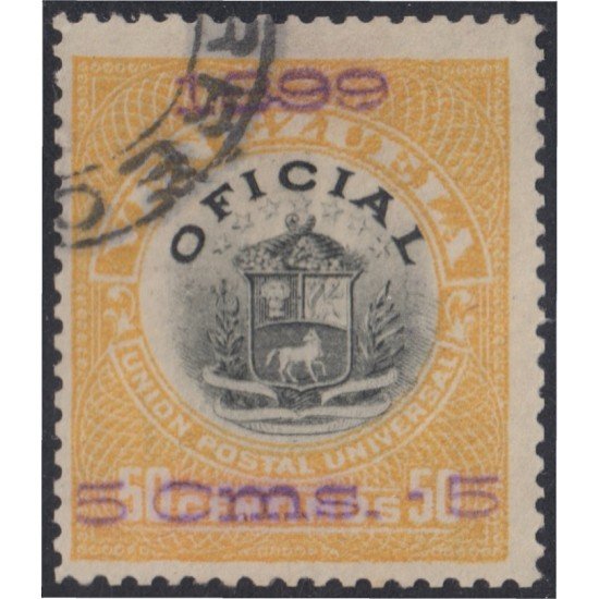 Venezuela Timbres Servicio 6 1899 Escudo Centro negro usados