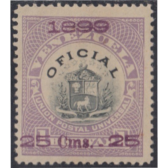 Venezuela Timbres Servicio 9 1899 Escudo Centro negro MH Venezuela Timbres Servicio 9 1899 Escudo Centro negro MH